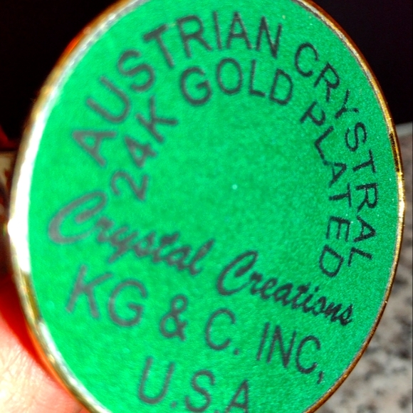 Cross - 24k Gold Plated Spectra Crystals by Swarovski Standing Studded Cross. - Picture 3 of 6